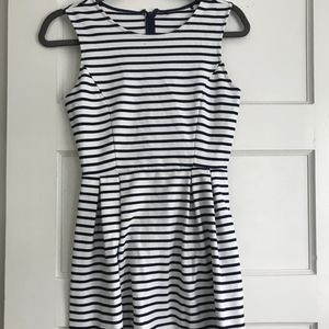 Navy and white striped dress